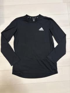 adidas AEROREADY 長袖Tシャツ ブラック ※袖に裾上げ跡ありのサムネイル
