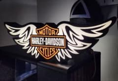 Harley-Davidson ネオン看板 翼付き - メルカリ