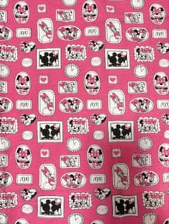 《180×90》ミニーマウス デイジー 生地 ピンクのサムネイル