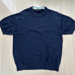 BOSS ネイビー半袖ニット リラックスフィットのサムネイル