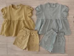 mamaraku ママラク　ギンガムチェックひまわり刺繍セットアップのサムネイル