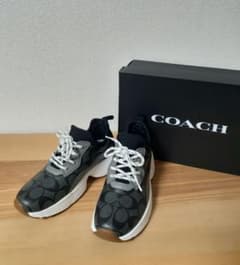 COACH】コーチ シグネチャー スニーカー ブラック黒 - メルカリ