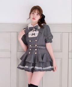 LIZLISA ピンストライプ2WAYセットアップ グレー 半袖 タグ付き - メルカリ