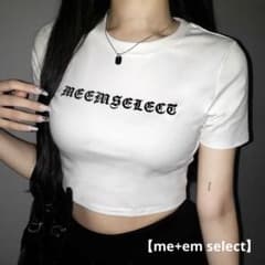 ◆限定SALE◆【me+em select】ショート丈 ロゴトップス（Tシャツ）のサムネイル