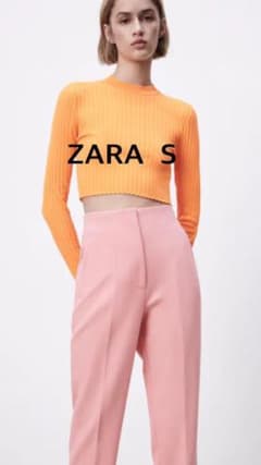 zara ハイウエストパンツピンクS サイズのサムネイル