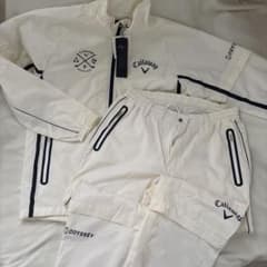 Callaway レインウェアメンズ上下セットホワイトLサイズ新品未使用シミ有り Callaway レインウェアメンズ上下セットホワイトLサイズ新品未使用シミ