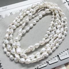 希少美品証書付き】120cm白蝶ケシパール ネックレス シルバークラスプ