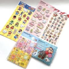 クレヨンしんちゃん　シール　タイルシール　おはじきシール　ふわふわ　ぷっくり