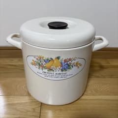 両手鍋 ホーロー 保存容器　昭和レトロ フルーツ柄 レトロポップ 20cmのサムネイル