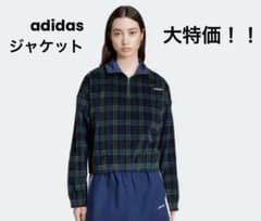 adidas コーデュロイ ハーフジップ ジャケット チェック柄 XLのサムネイル
