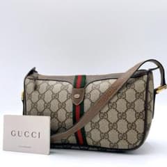 GUCCI オールド PVC ショルダーバッグ シェリーライン GG柄 h229