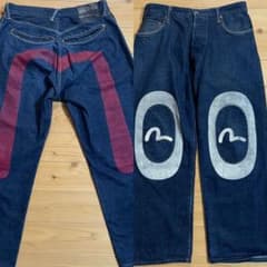 EVISU 0078 ビッグカモメ 両面プリント セルビッチデニム 38✖️34 