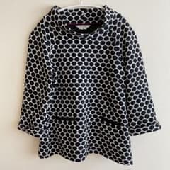 【Boden】ボーデン 総柄 ボトルネック カットソー ドット柄