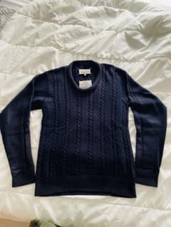 メゾンマルジェラ ネイビー ケーブルニットセーター Mサイズ