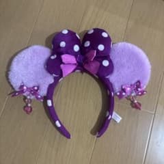 ディズニー イヤリングカチューシャ 水玉 紫のサムネイル