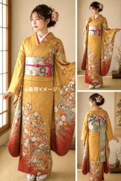 美品】振袖5点セット 金彩 桜 蝶々 成人式 前撮り ピンク伊達襟 - メルカリ