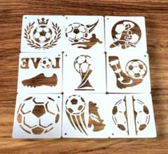 サッカー ステンシルシート 9枚セット 日本 トロフィーのサムネイル
