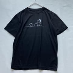 クレヨンしんちゃん　シロ　Tシャツ　ブラック　線画デザインのサムネイル