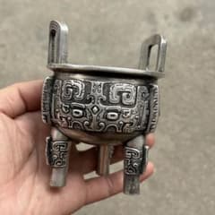 銅細工 三足鼎 香炉 香道具 装飾品 工芸品 美術品 置物 - メルカリ