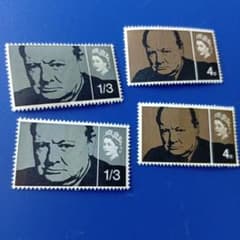 外国切手 イギリス 1965年 チャーチル 普通品と燐線入り2セット - メルカリ