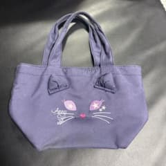 Anna Sui 猫の顔トートバッグ ネイビーのサムネイル