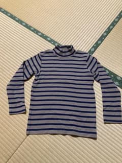 美品　無印良品　キッズ　ストライプ タートルネック 長袖カットソー 120のサムネイル