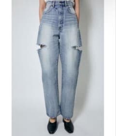 MOUSSY THIGH SLIT LOOSE STRAIGHT 24inch