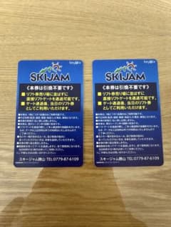 スキージャム勝山リフト券 大人2枚　全日利用可のサムネイル