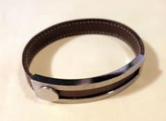 r*w様 HERMES　プスプス　エルメス　レザーブレスレット ブラウン シルバ r*w様 HERMES プスプス エルメス レザーブレスレット ブラウン シルバ