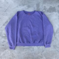 90s 珍色Hanes フェード　紫　スウェット 表記L 古着のサムネイル