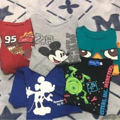 ディズニー柄Tシャツ110〜120センチセット5枚used品のサムネイル