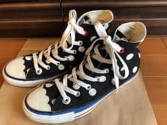 中古 フラボア×コンバースコラボ ハイカット スニーカー 黒 24.5㎝のサムネイル