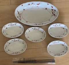 たち吉　皿　花絵　箸付　未使用品のサムネイル