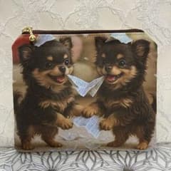 ハンドメイドꕤ フラットポーチꕤチワワ - メルカリ