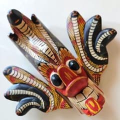 スリランカ ラクシャ 魔除け 縁起物 木製 ハンドメイド 壁掛け お土産 