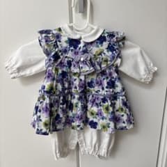 ANNA SUI mini 花柄ワンピース ロンパース よだれかけ　セットのサムネイル