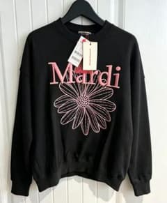 刺繍 Mardi Mercredi スウェット ブラック ピンクのサムネイル