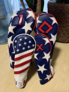 アメリカ国旗デザイン ゴルフヘッドカバー 4個美品のサムネイル