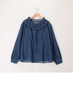 【25AW】MICO COULIER ライトデニムフリルブラウス タグ付き未使用のサムネイル