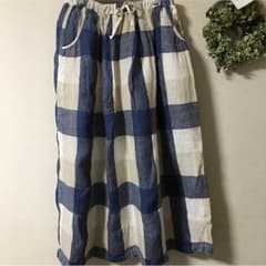 ページさま専用 スタジオクリップ リネンチェックロングスカート❁.*・゜のサムネイル
