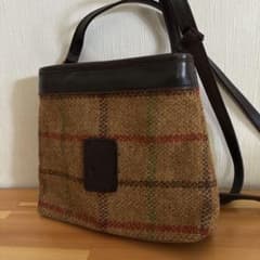 Glenalmond Harris Tweed チェック柄トートバッグ　小