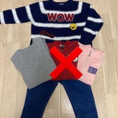 ピンクラテの洋服4点セット　デニムパンツ・セーター・パーカー・ロングカーデガンのサムネイル