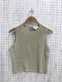 Y2K 香港製古着 ウンガロ　キラキラスパンビーズ刺繍鍵編みニットトップス