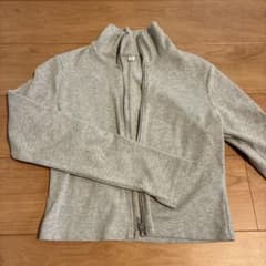 GU グレー リブ編み ダブルジップ Ｍのサムネイル