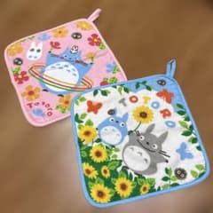 Brand new My Neighbor Totoro loop towel set (2 towels) - Pink/Blue - for kindergarten and elementary school children.