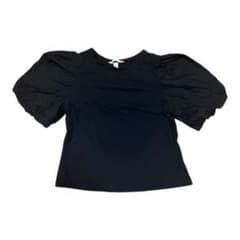 H&M パフスリーブ 半袖カットソー ブラック Sのサムネイル