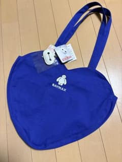 ベイマックス トートバッグ チャーム付 ハート ディズニー 新品 ブルー