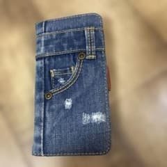 デニム調 手帳型スマートフォンケースiPhone6 2個セットのサムネイル