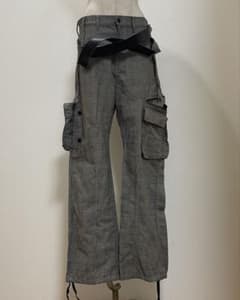 00s PPFM 多装飾 PINSTRIPE WIDE CARGO PT BLK | Rób zakupy w Japonii