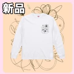 ★最終値下げ！新品未使用　レディース Tシャツロング フラワー ホワイト L